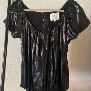 Madison Marcus Black Metallic Silk Top XS